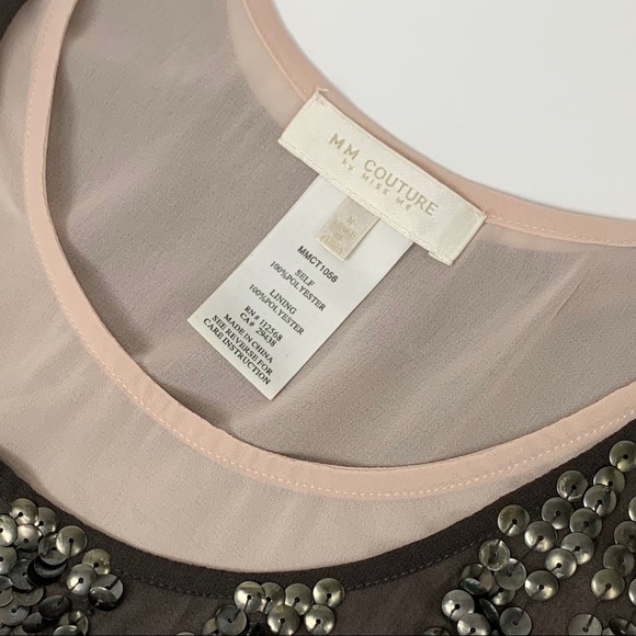 MM Couture Dusty Rose & Bronze Sequined Tank Tops - Picture 8 of 9